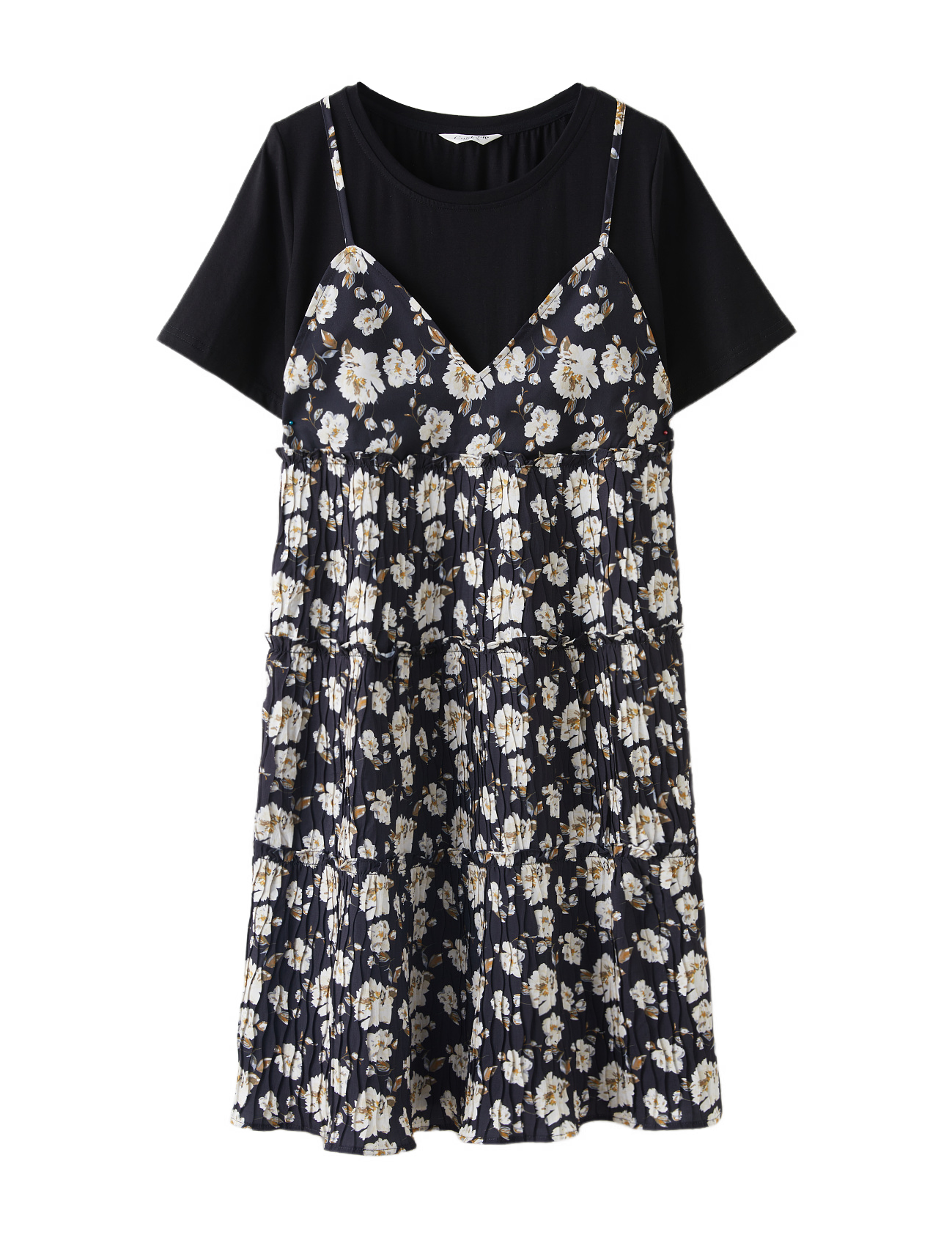 Fake Two-Piece Floral Dress DXQ0191