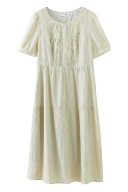 Pleated Beaded Dress DXQ1575