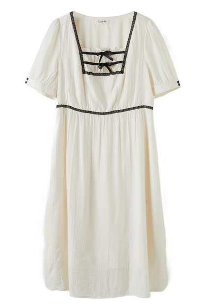 Bowknot Square Neck Dress DXQ0753