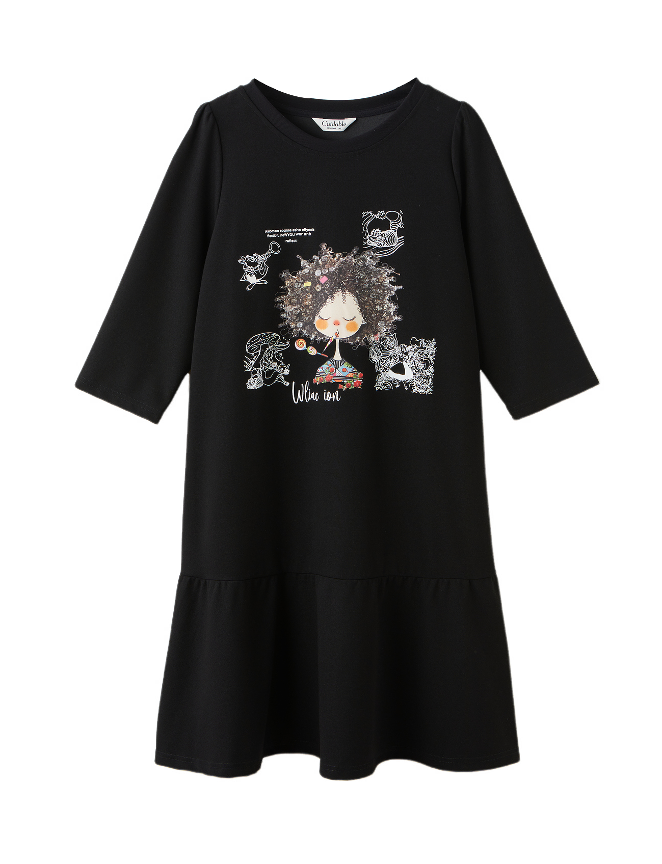 Ruffled Patchwork Printed Dress ECQ2380