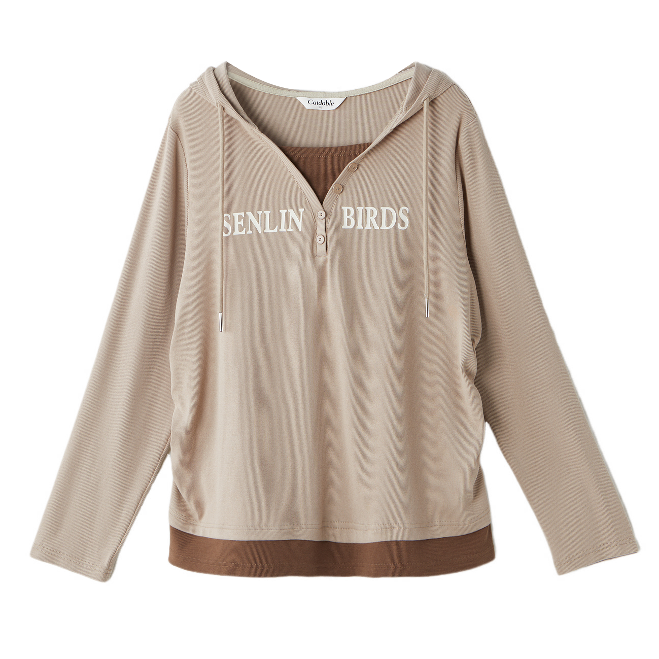 Fake Two-Piece Spliced Hooded Long Sleeve T-Shirt Top ECZ1921