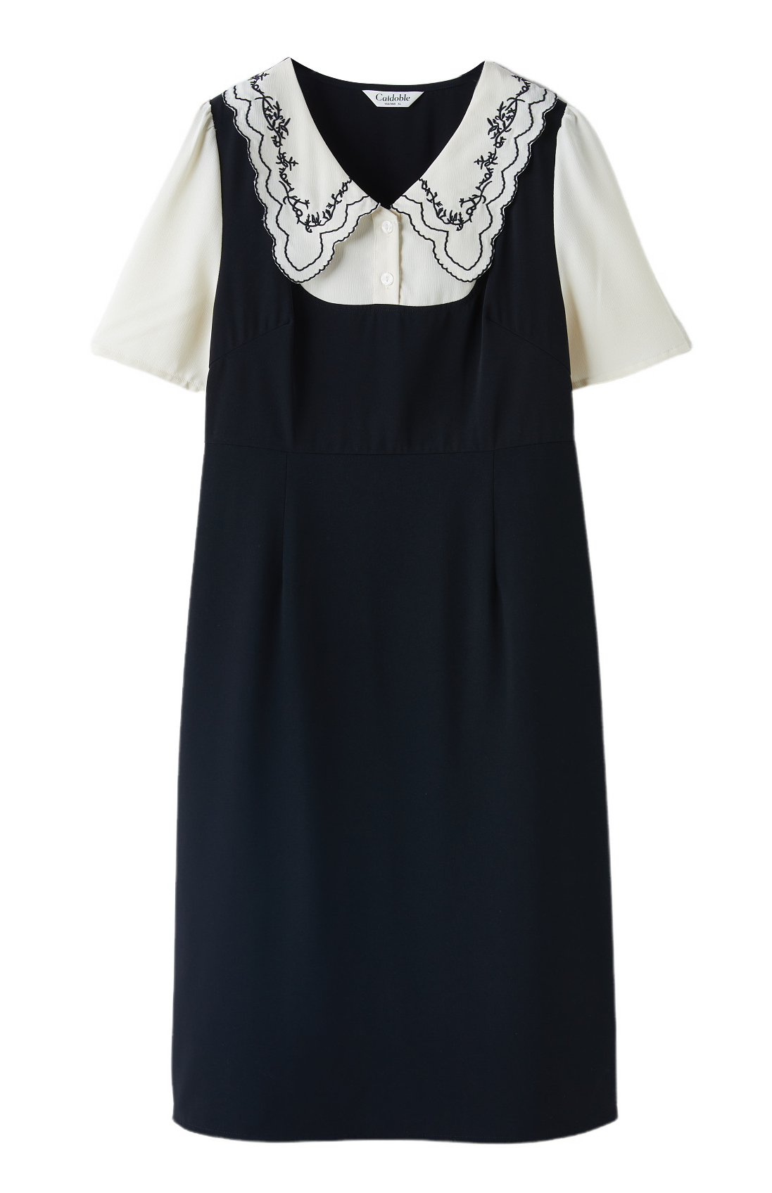 Doll Collar Patchwork Fake Two-Piece Dress DXQ1929