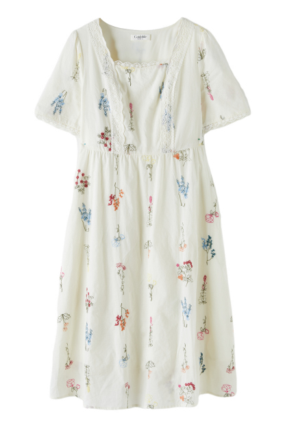 Embroidered Floral Dress DXQ1898