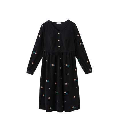 V-neck Slimming Embroidered Elegant Dress DDQ2186