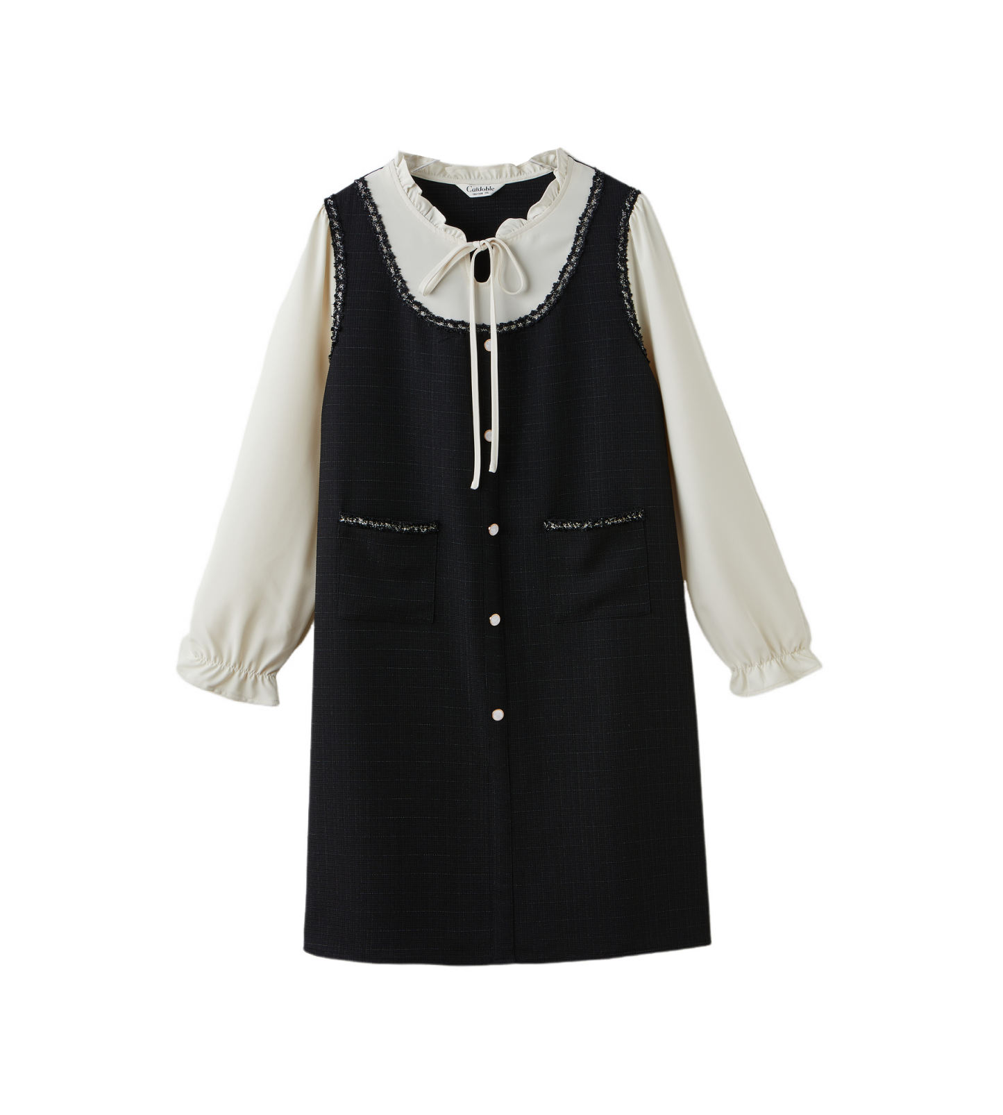 Splicing slim fit and slimming thick long skirt DDQ2375