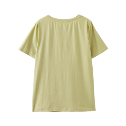 3D Embroidered Side Slit T-Shirt DXZ1361