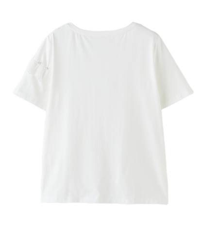 Ruffled Beaded T-Shirt DXZ1808