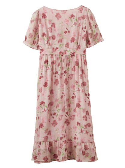Floral Square Neck Dress DXQ1576
