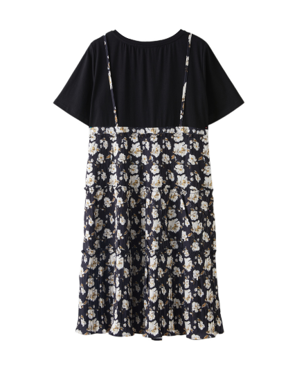 Fake Two-Piece Floral Dress DXQ0191