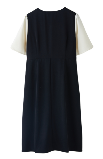 Doll Collar Patchwork Fake Two-Piece Dress DXQ1929