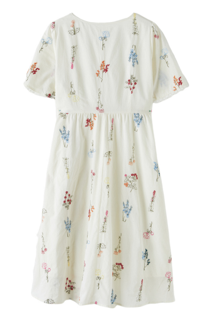 Embroidered Floral Dress DXQ1898