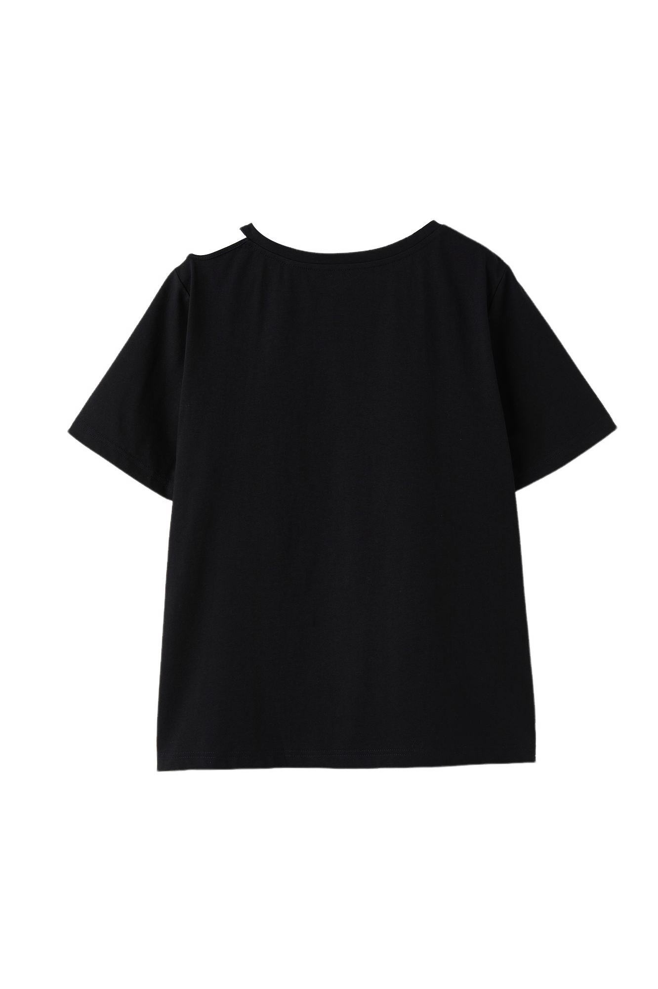 Off-shoulder Tie Salona Cotton Knit T-shirt EXZ2676