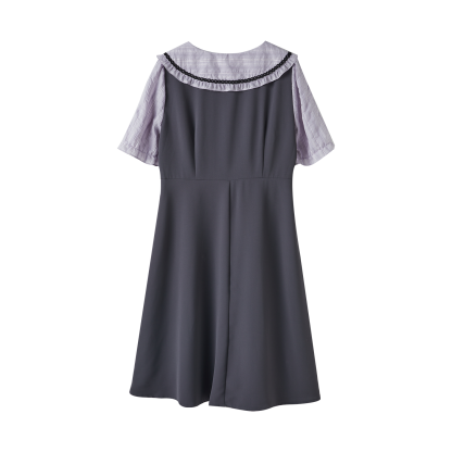 Contrast Color Stitching Slimming Dress DXQ0776