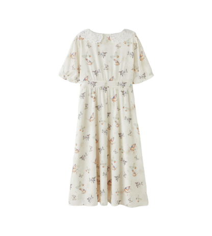 Printed Lace Chiffon Dress DXQ1697