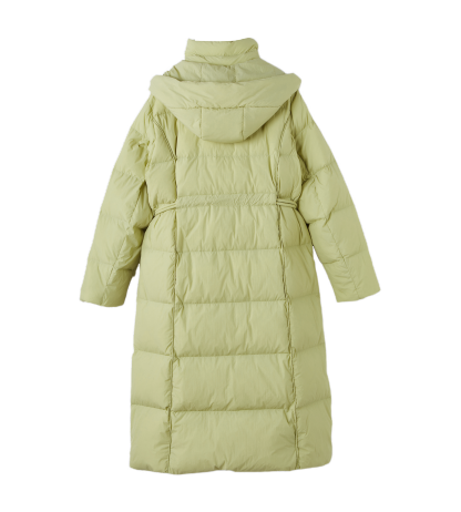 Long Hooded Lace-up Long Down Jacket DDY1819