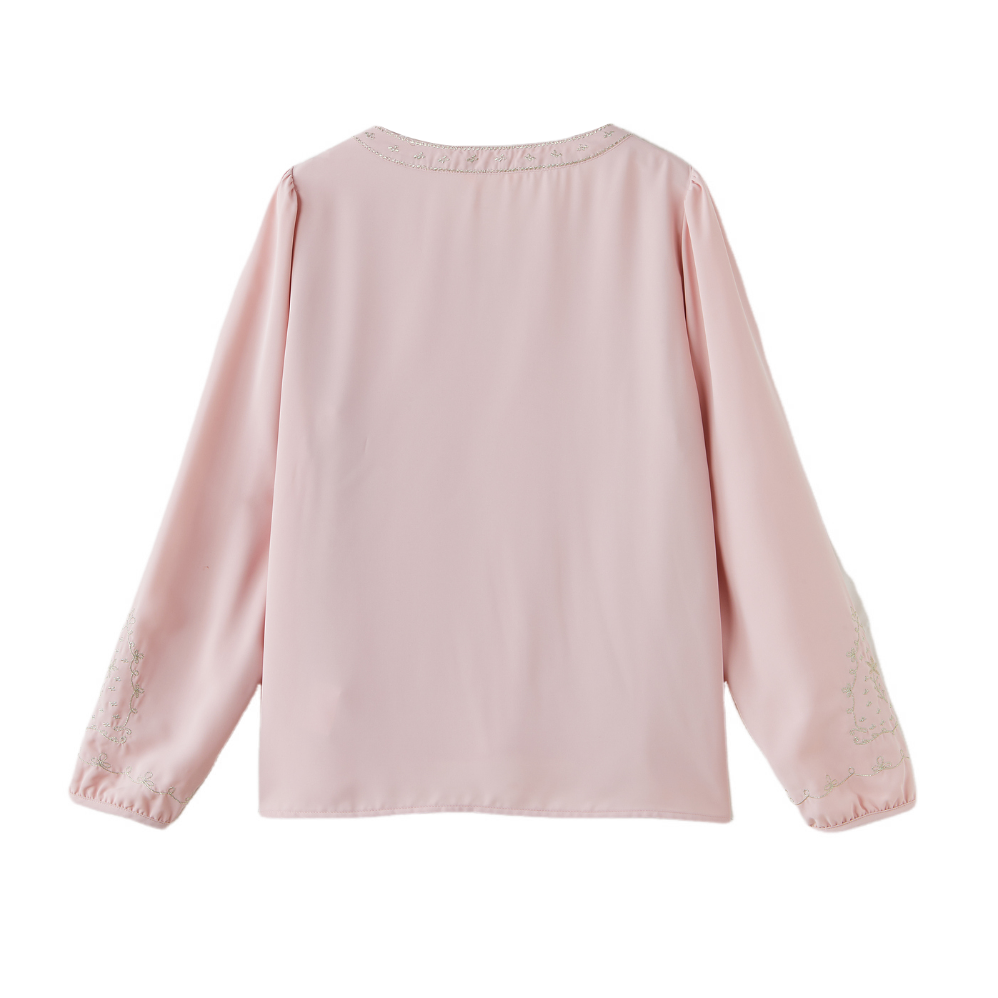 Embroidered V-neck Lantern Sleeve Blouse ECA2623