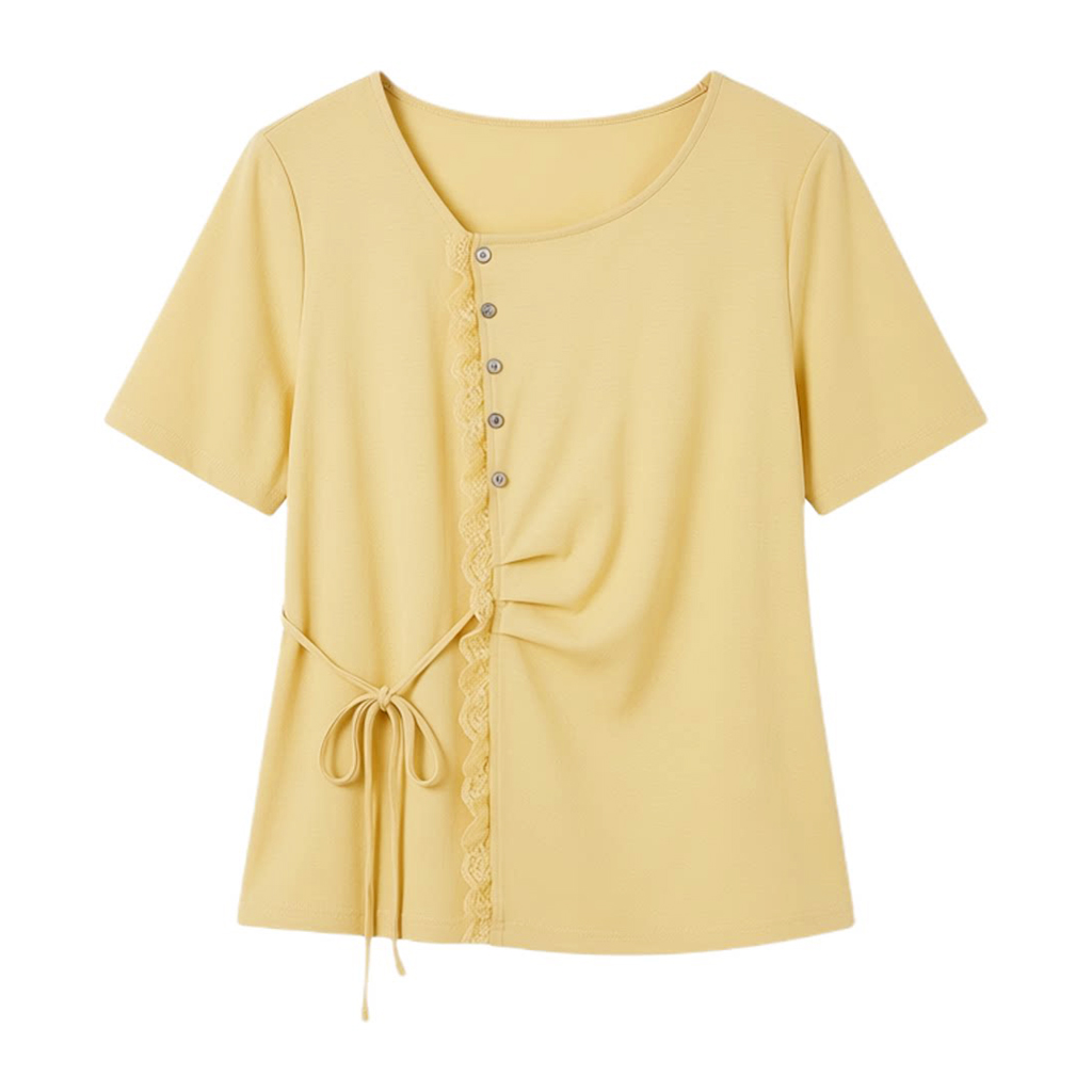 Design inspired lace knit T-shirt FXZ8016