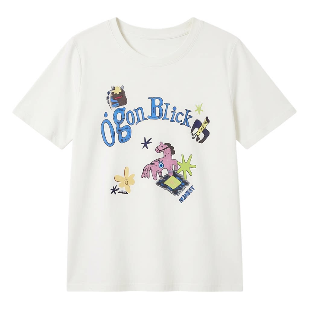 Oil painting graffiti design trendy T-shirt FXZ8051