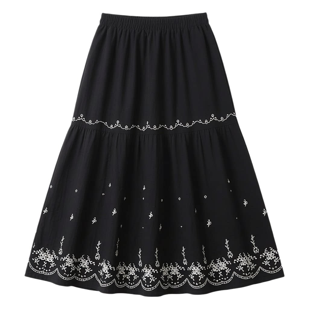 High waisted printed cake A-line skirt FXBQ8057