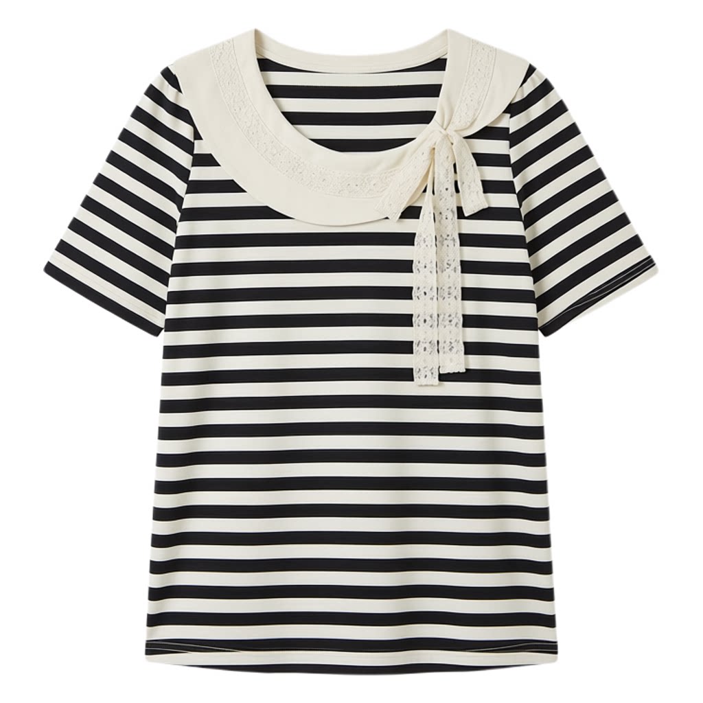 Baby collar lace bow T-shirt FXZ8066