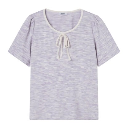 Sweet style bubble sleeve U-neck T-shirt FXZ8068