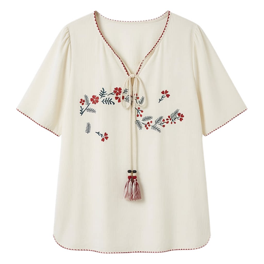 Retro style printed cotton shirt FXA8021