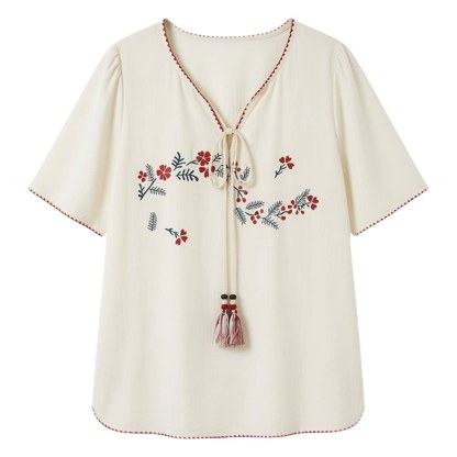 Retro style printed cotton shirt FXA8021