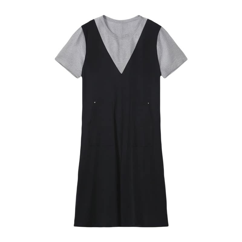 Color blocking patchwork dress FXQ9017