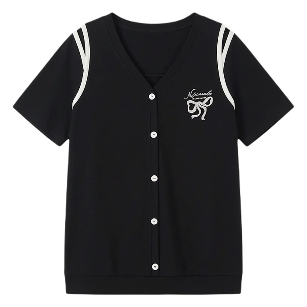 Design Sense Off Shoulder V-neck Knitted T-shirt FXZ7086