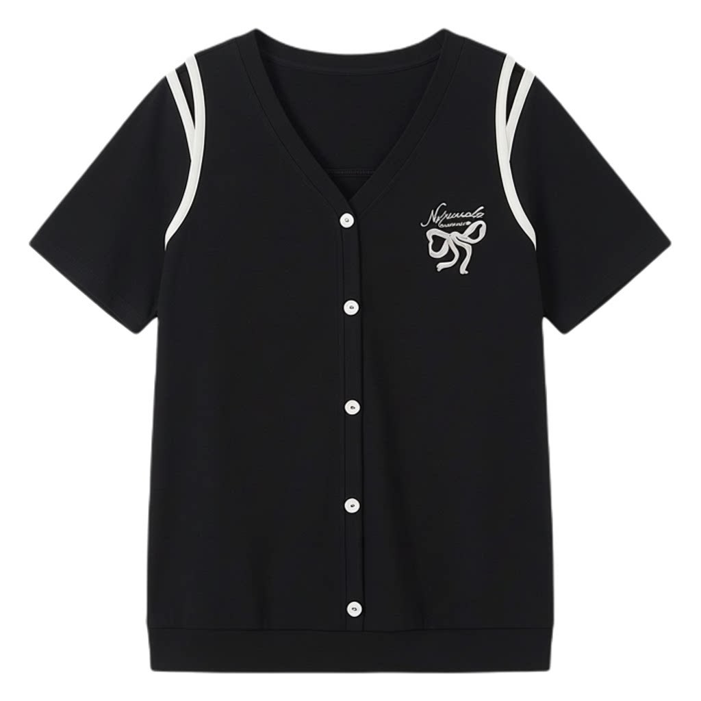 Design Sense Off Shoulder V-neck Knitted T-shirt FXZ7086