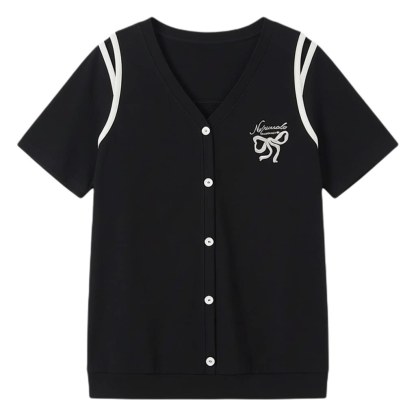 Design Sense Off Shoulder V-neck Knitted T-shirt FXZ7086