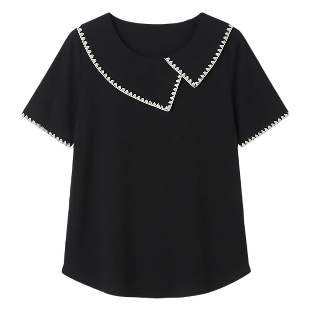 Unique Design Irregular Collar T-shirt FXZ7089