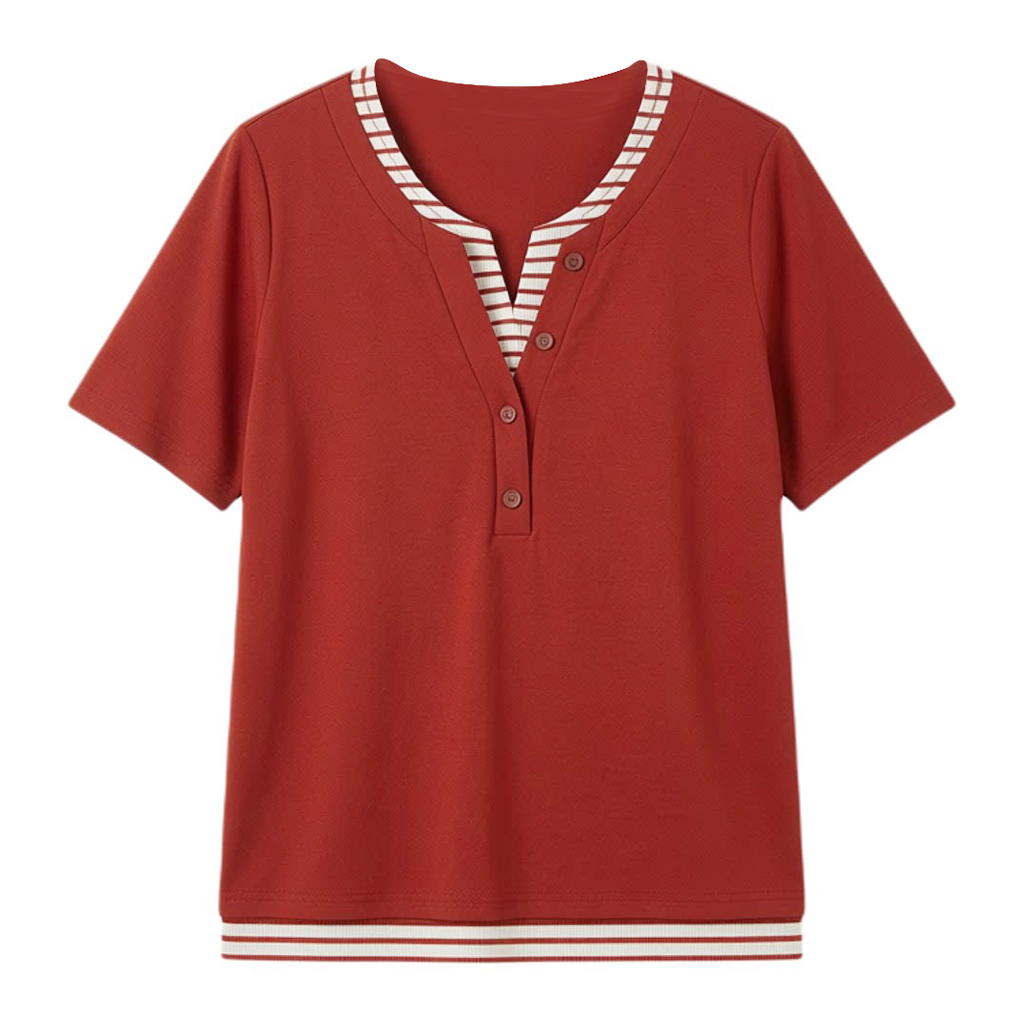 Fake two clean striped T-shirts FXZ7091