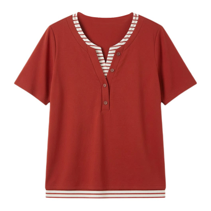 Fake two clean striped T-shirts FXZ7091