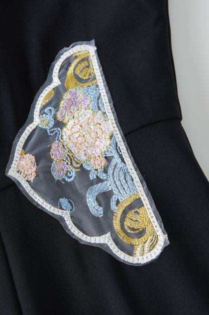 Improved Cheongsam Contrasting-Color Dress Dxq1771