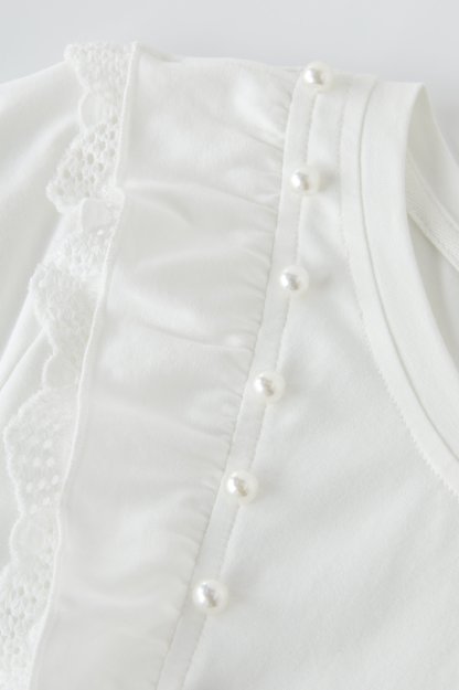 Ruffled Beaded T-Shirt DXZ1808