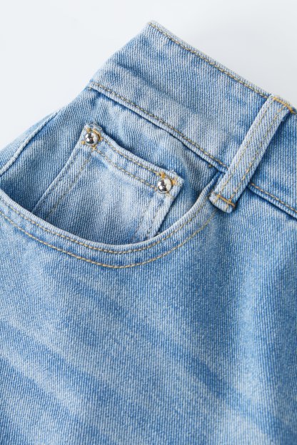 High Waist Slimming Denim Shorts EXK5057