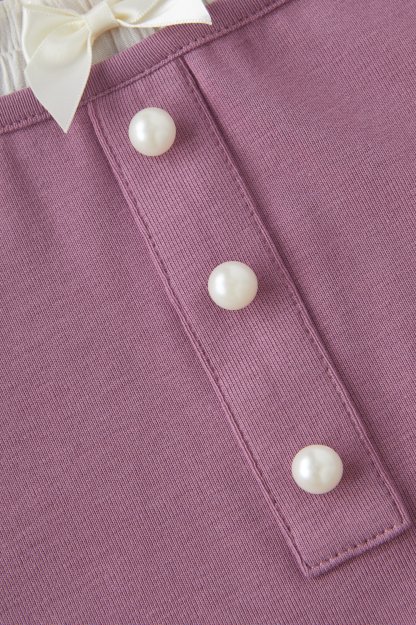 Round Neck Ruffle Edge Fake Two-Piece Top EXZ2962