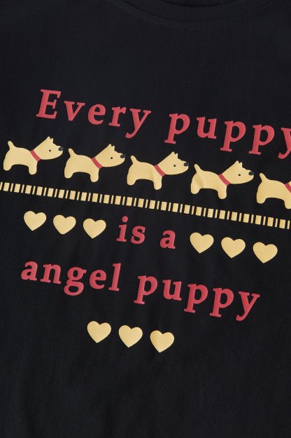 Off-Shoulder Graffiti Print Youthful Top EXZ3010