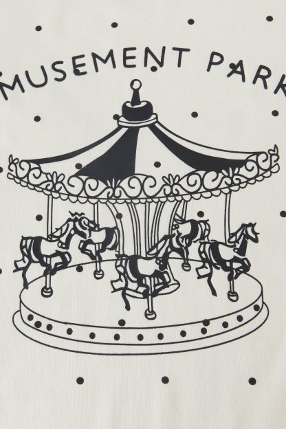 Polka Dot Carousel Print Top EXZ5050