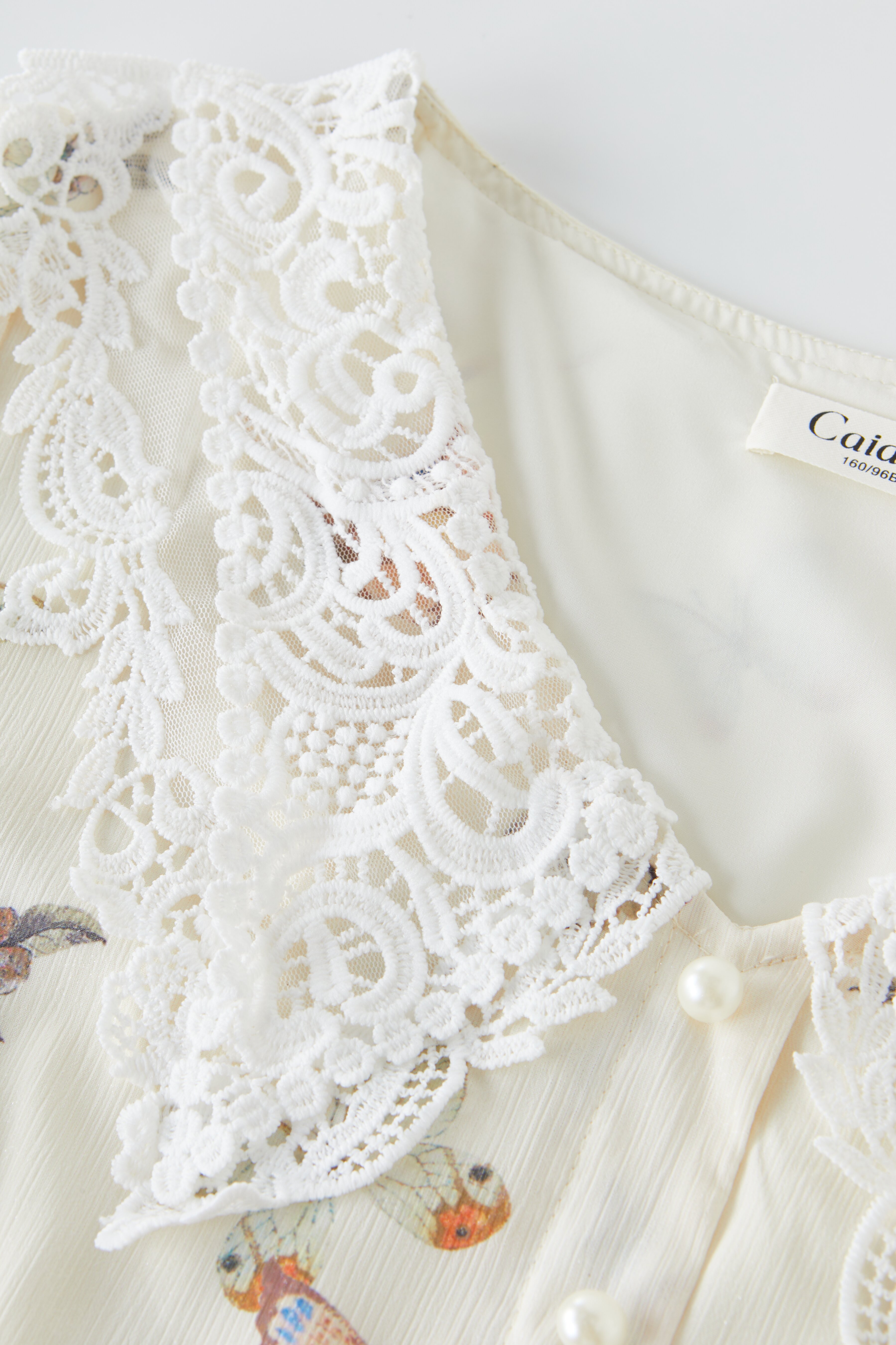 Printed Lace Chiffon Dress DXQ1697