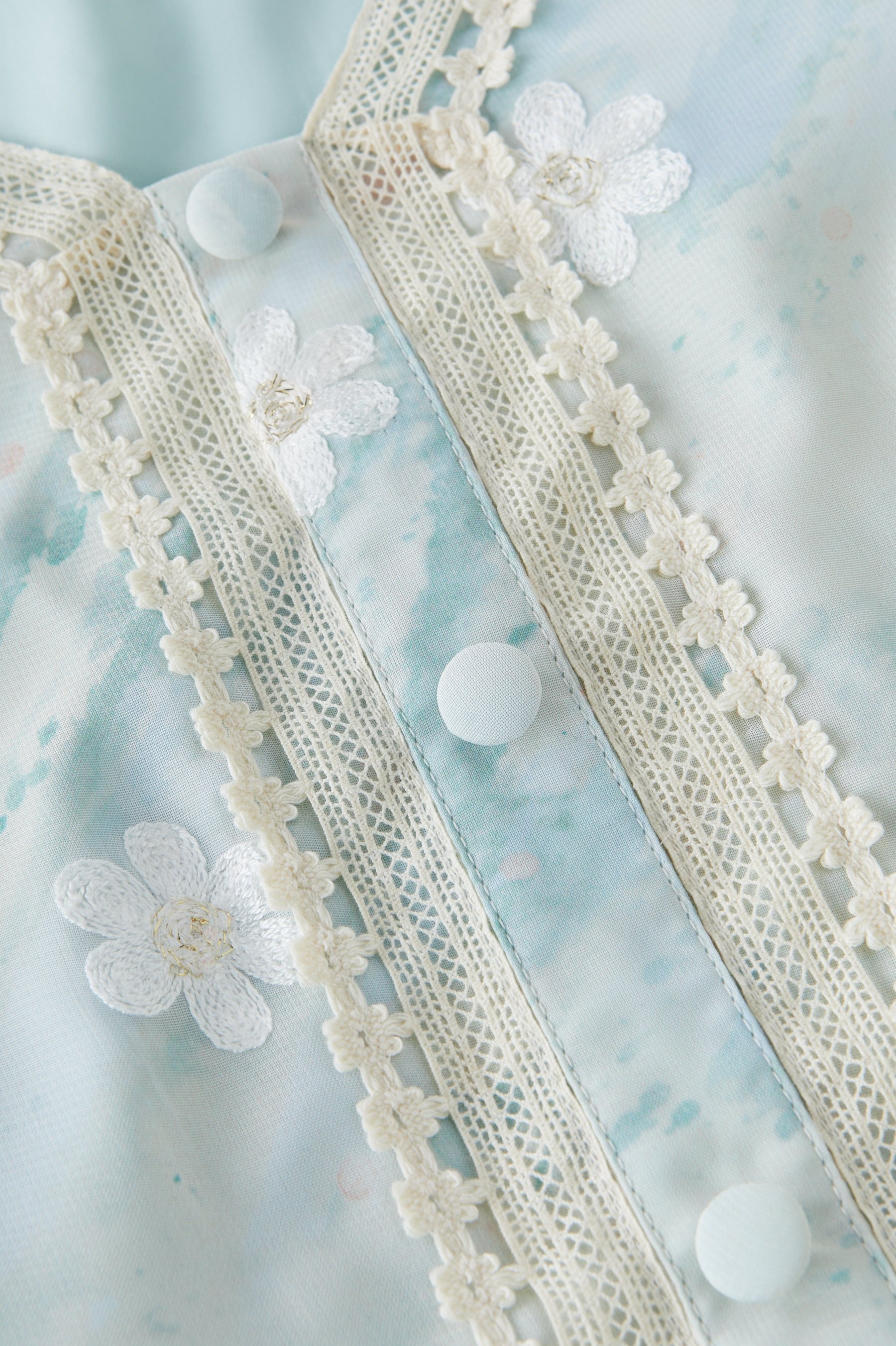 Embroidered Rainbow Striped Chiffon Dress EXQ5258