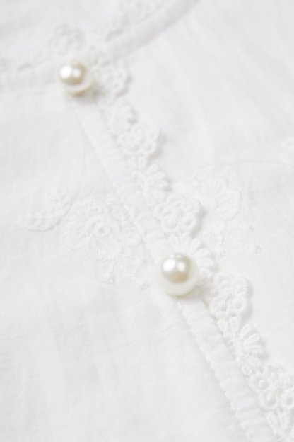 Embroidered Hollow Out Elegant Blouse EDA5772