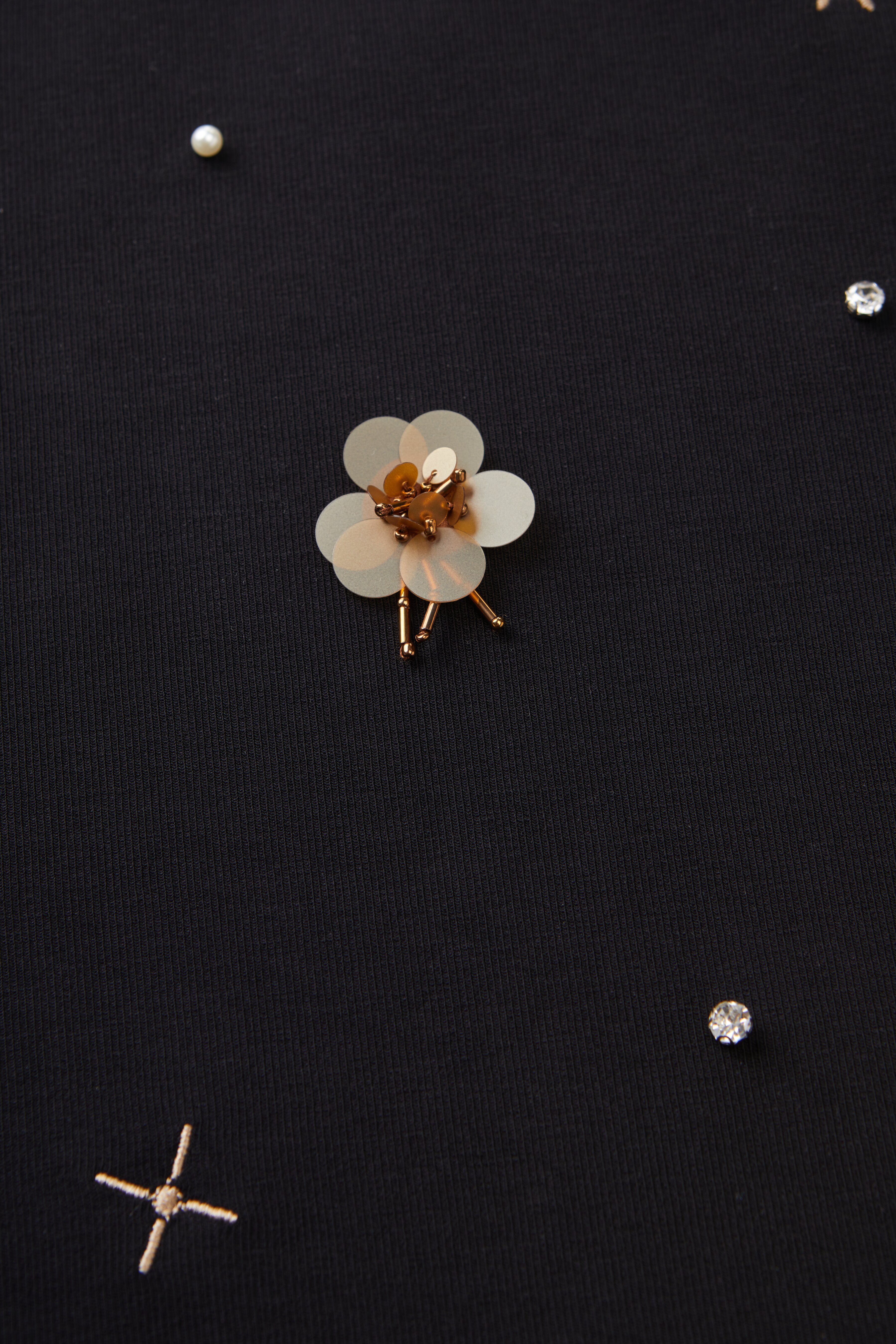 Nail bead ruffle edge knitted dress EDQ5817