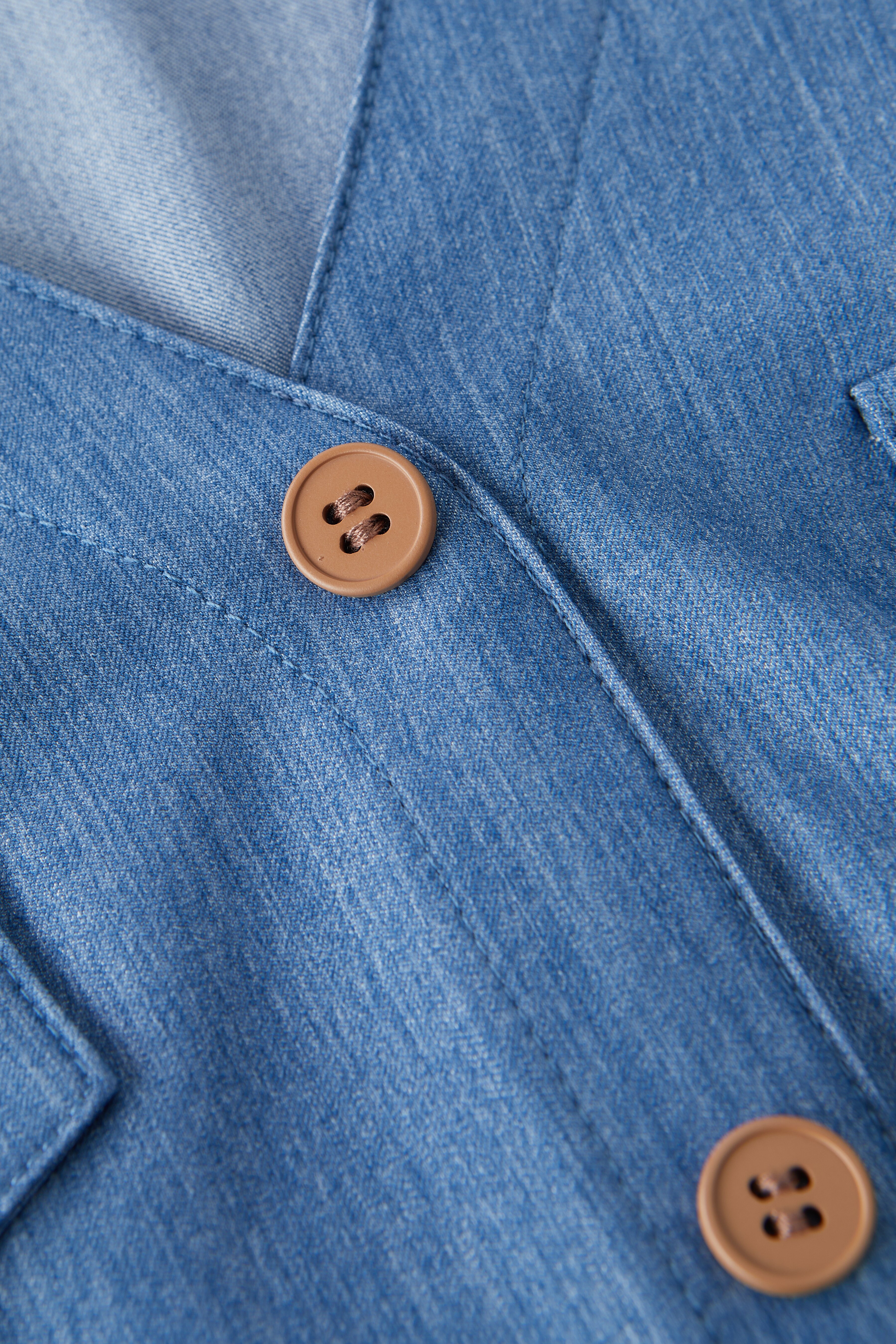 V-neck Waist-cinching Imitation Denim Dress EXQ5235