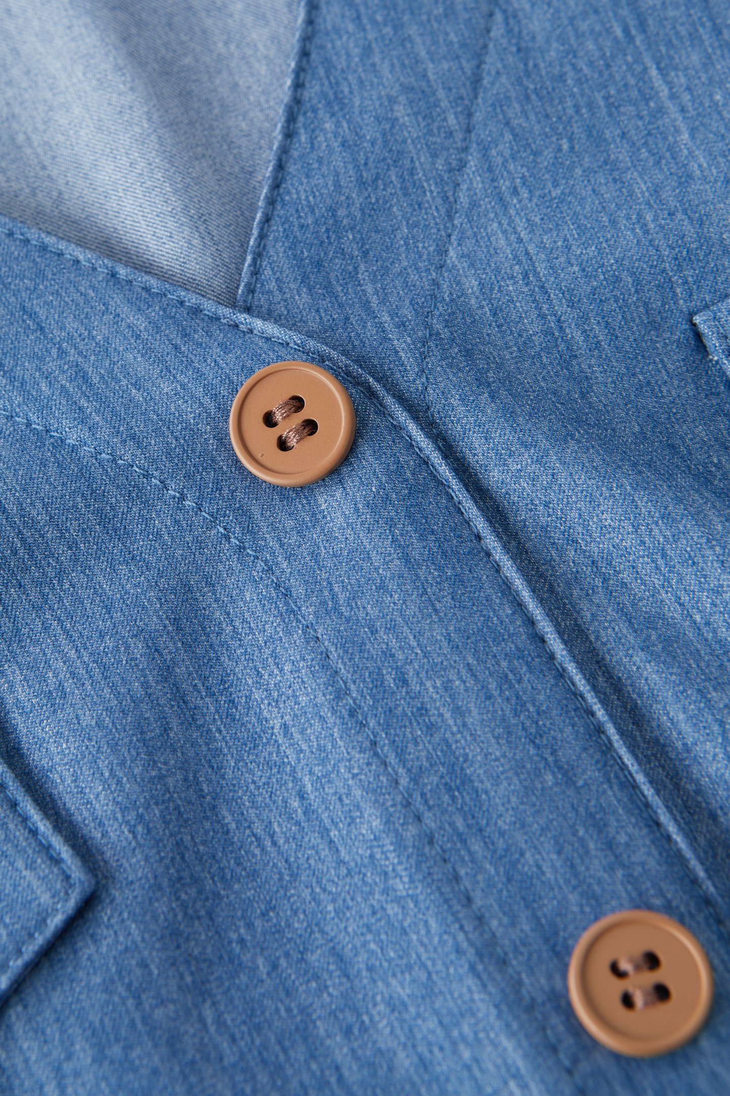 V-neck Waist-cinching Imitation Denim Dress EXQ5235