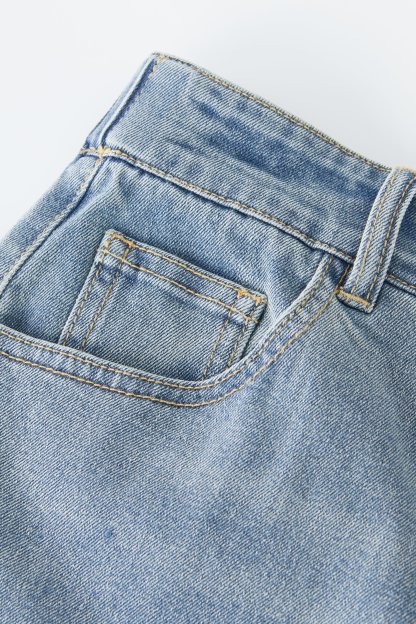 High Waist Slimming Straight Raw Hem Cropped Pants EXK5330