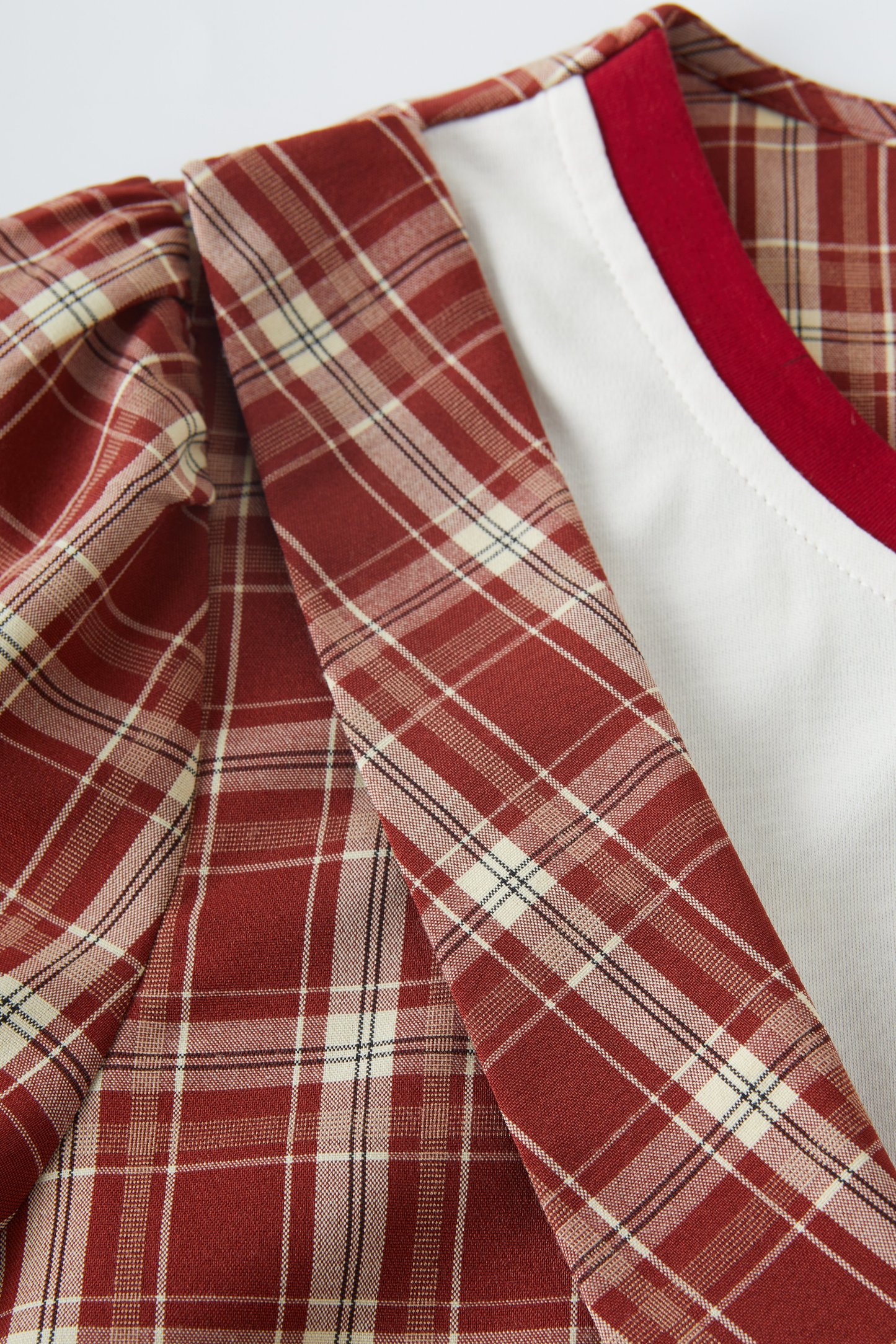 Fake Two-Piece Plaid Patchwork Printed Shirt EXA2975