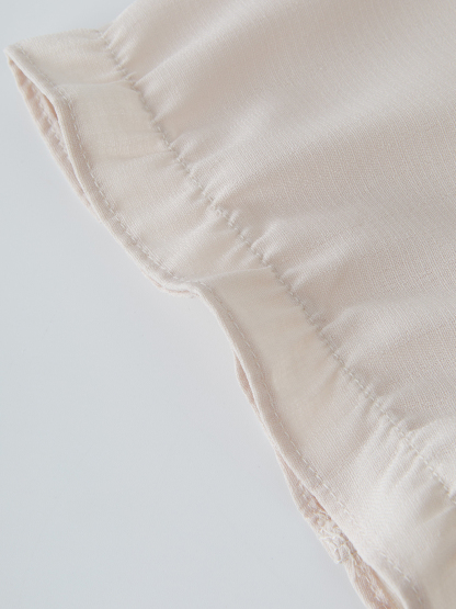Ruffle Trim Embroidered Dress EXQ5011