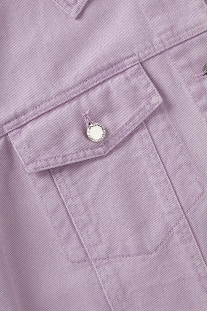 Back Embroidered Washed Denim Jacket FCW7059